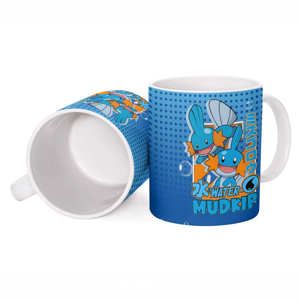 Mudkip from Poké Ceramic Mug with Water Type Ability and Playful Pose Design - The Mazicc