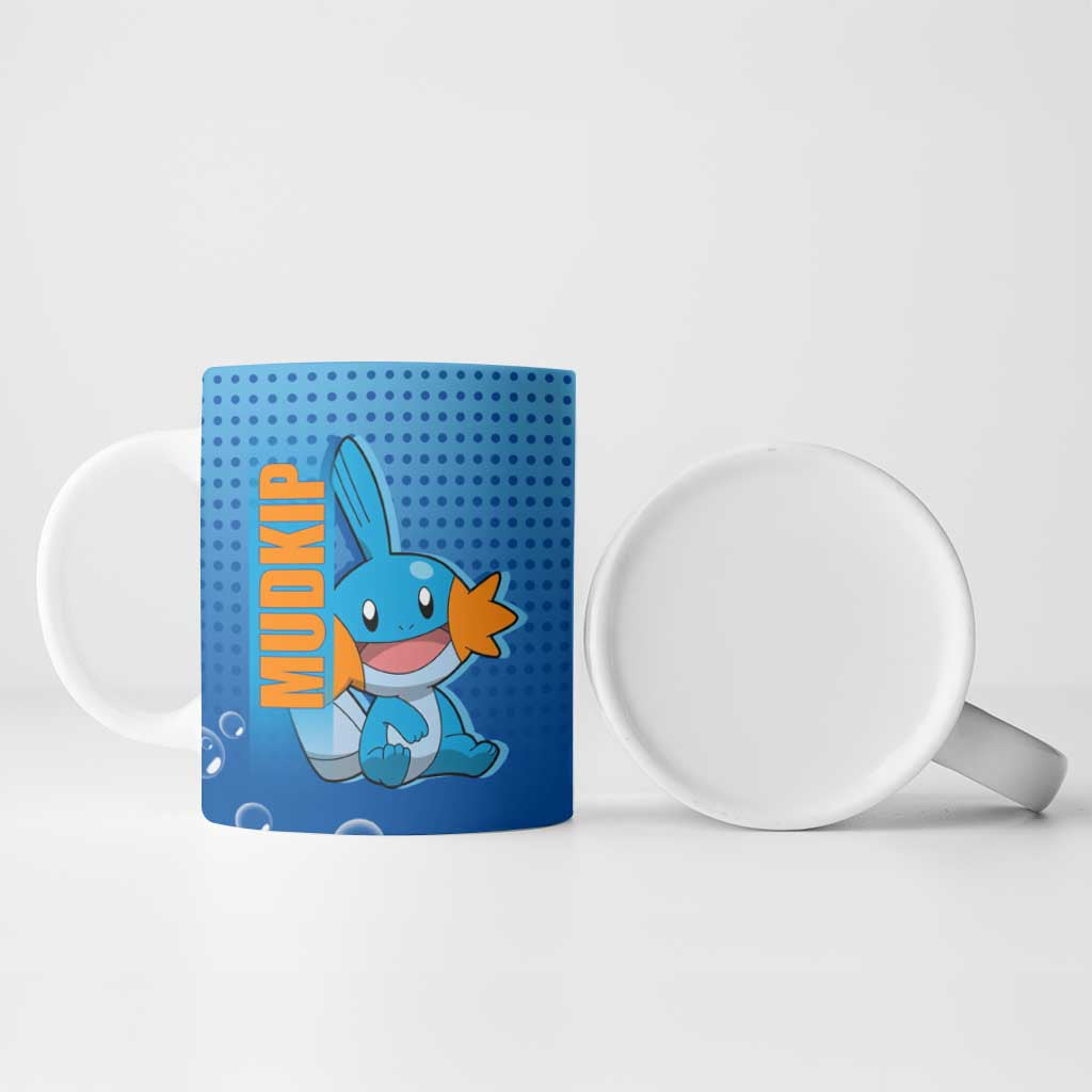 Mudkip from Poké Ceramic Mug with Water Type Ability and Playful Pose Design - The Mazicc