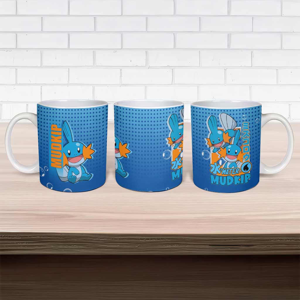 Mudkip from Poké Ceramic Mug with Water Type Ability and Playful Pose Design - The Mazicc