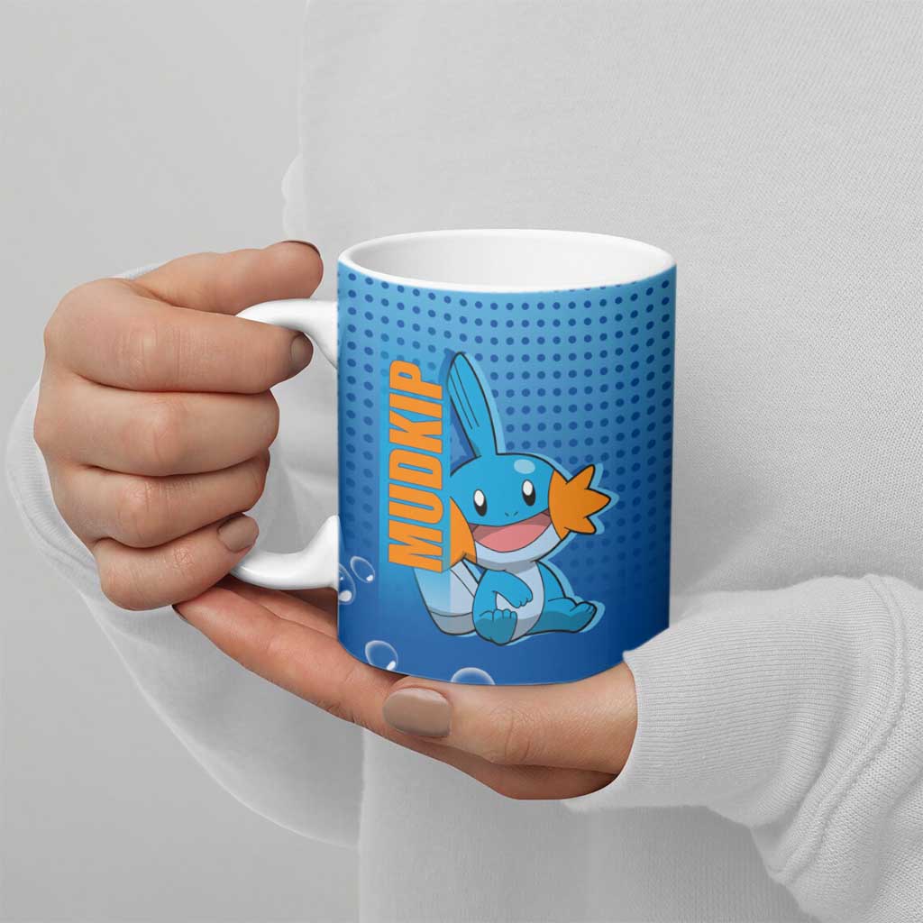 Mudkip from Poké Ceramic Mug with Water Type Ability and Playful Pose Design - The Mazicc