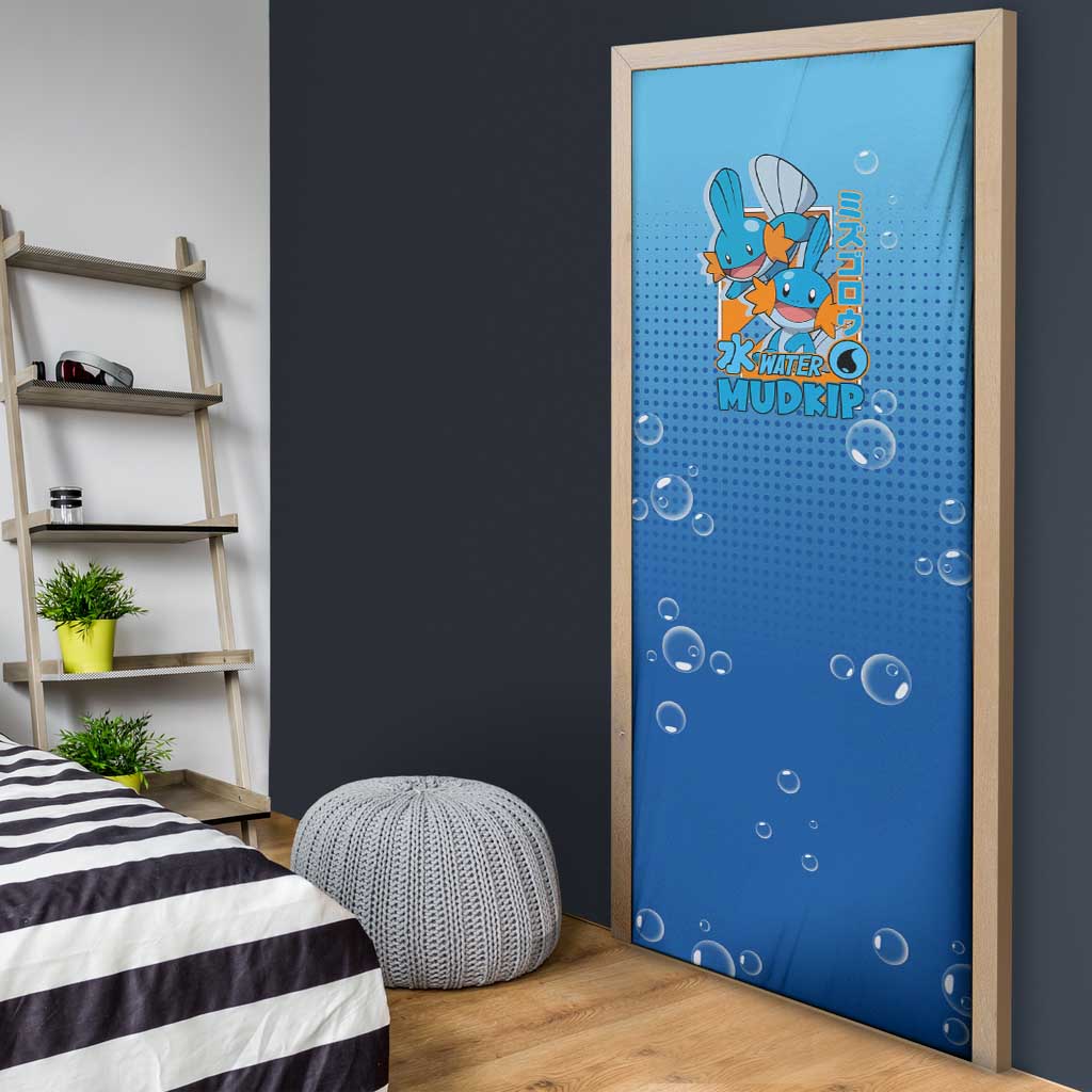Mudkip from Poké Door Cover with Water Type Ability and Playful Pose Design - The Mazicc