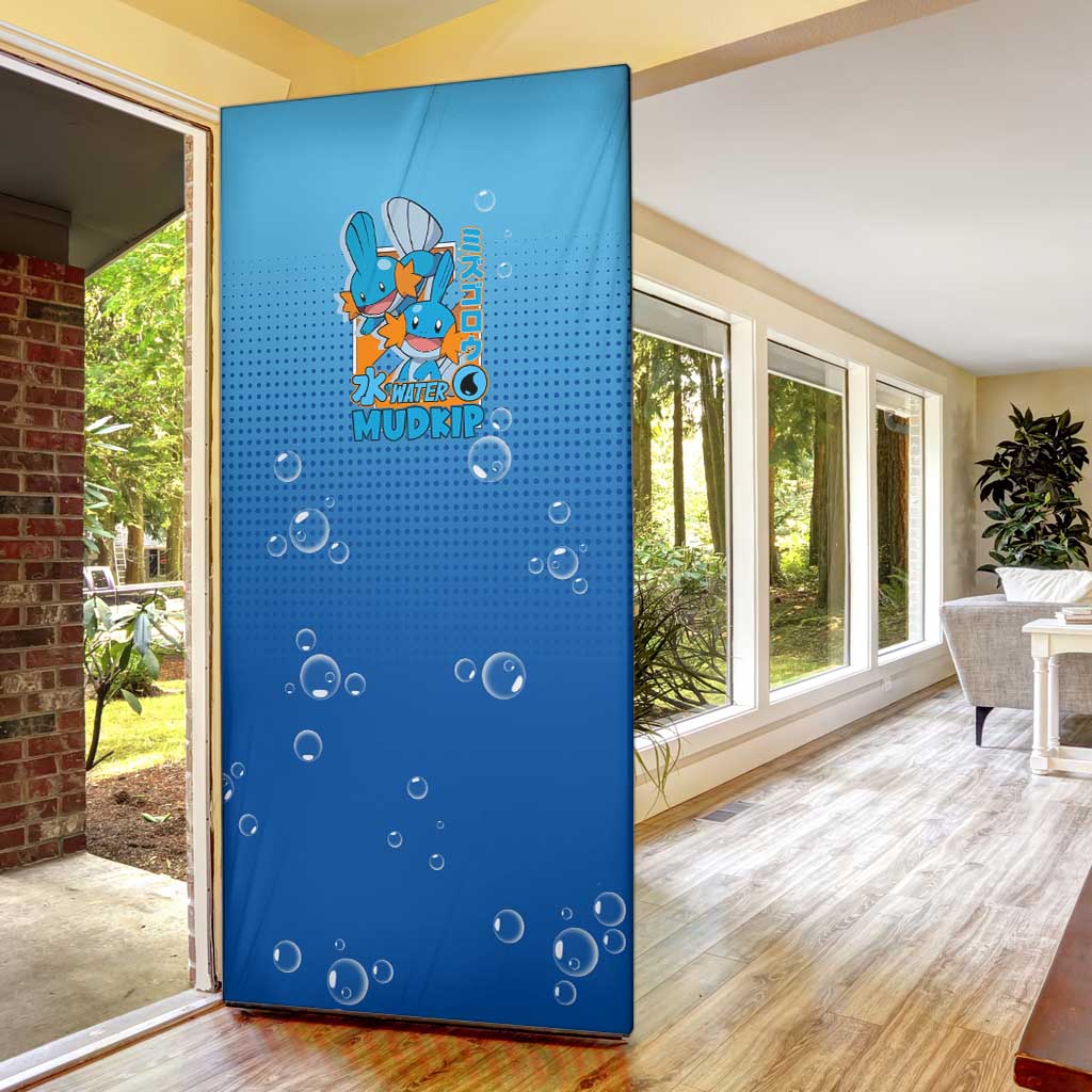 Mudkip from Poké Door Cover with Water Type Ability and Playful Pose Design - The Mazicc