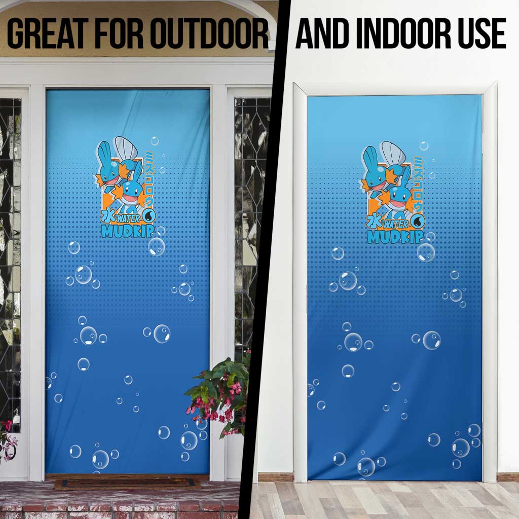 Mudkip from Poké Door Cover with Water Type Ability and Playful Pose Design - The Mazicc