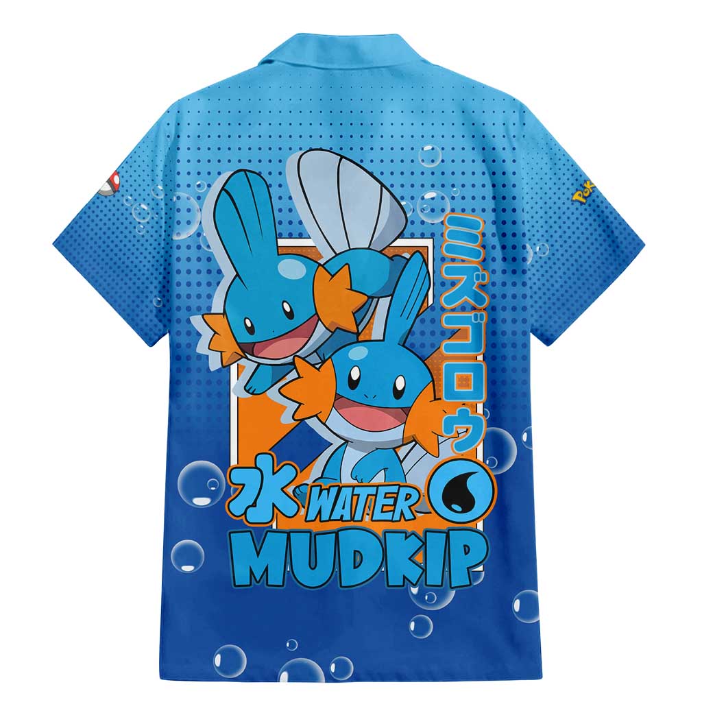 Mudkip from Poké Family Matching Mermaid Dress and Hawaiian Shirt with Water Type Ability and Playful Pose Design - The Mazicc