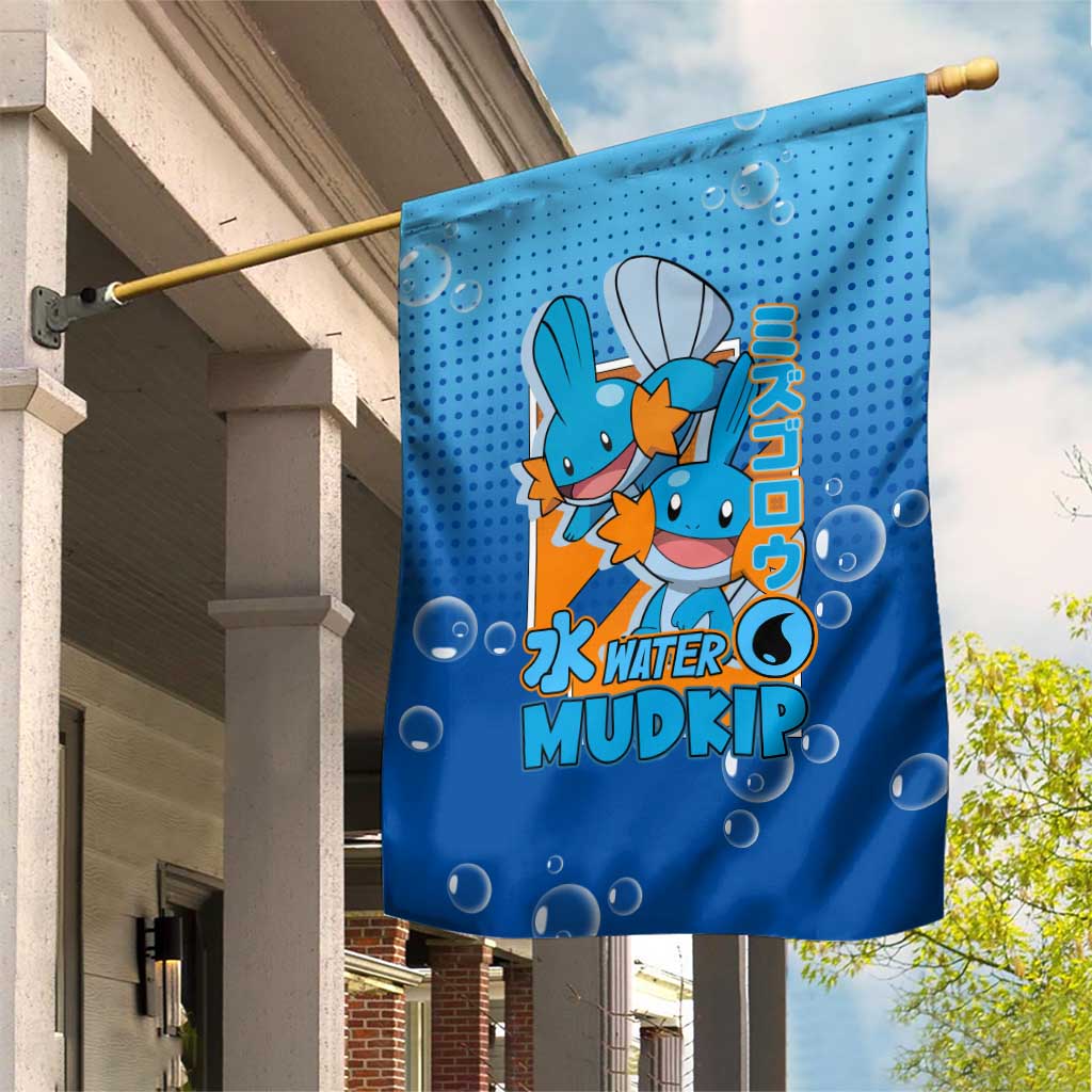 Mudkip from Poké Garden Flag with Water Type Ability and Playful Pose Design - The Mazicc
