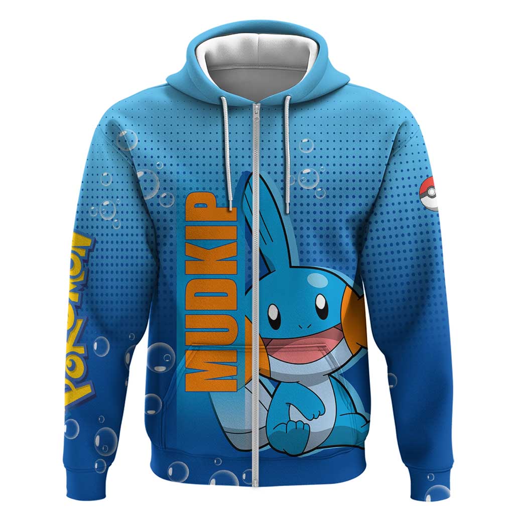 Mudkip from Poké Hoodie with Water Type Ability and Playful Pose Design - The Mazicc