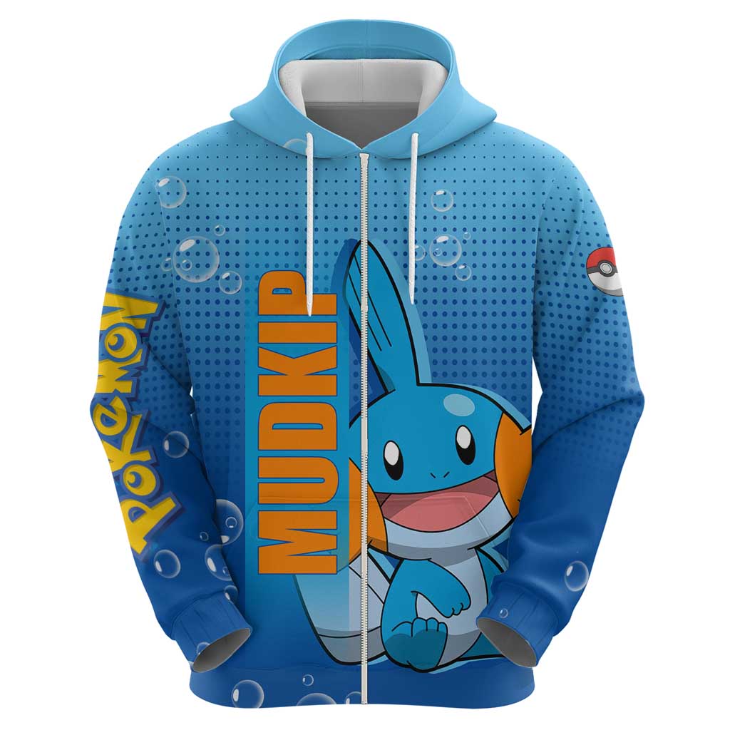 Mudkip from Poké Hoodie with Water Type Ability and Playful Pose Design - The Mazicc