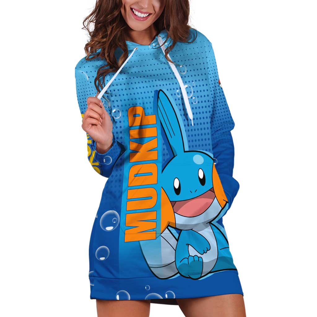 Mudkip from Poké Hoodie Dress with Water Type Ability and Playful Pose Design - The Mazicc