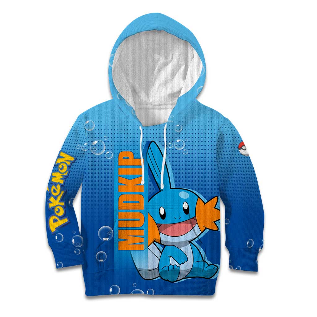 Mudkip from Poké Kid Hoodie with Water Type Ability and Playful Pose Design - The Mazicc