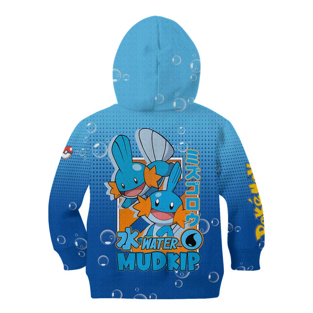 Mudkip from Poké Kid Hoodie with Water Type Ability and Playful Pose Design - The Mazicc