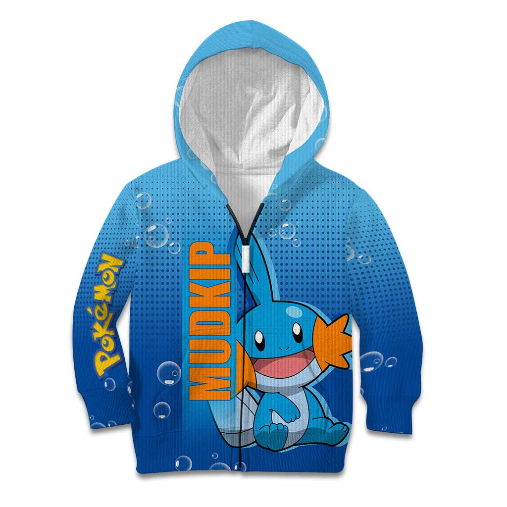 Mudkip from Poké Kid Hoodie with Water Type Ability and Playful Pose Design - The Mazicc