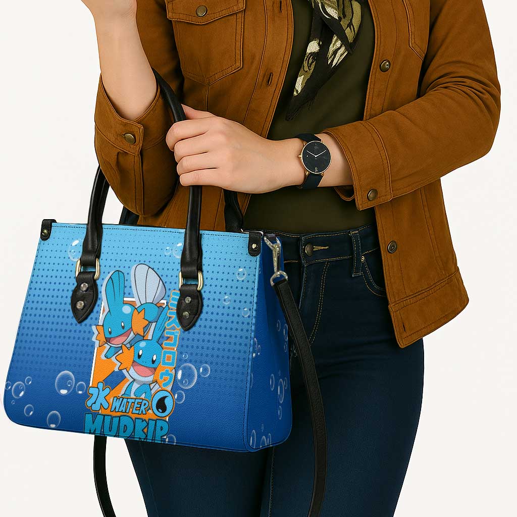 Mudkip from Poké Leather Bag with Water Type Ability and Playful Pose Design - The Mazicc