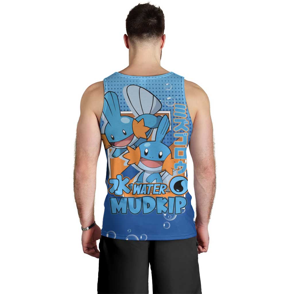 Mudkip from Poké Men Tank Top with Water Type Ability and Playful Pose Design - The Mazicc