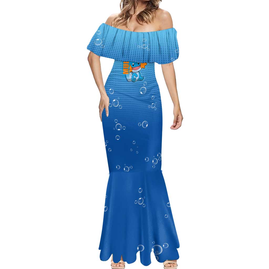 Mudkip from Poké Mermaid Dress with Water Type Ability and Playful Pose Design - The Mazicc
