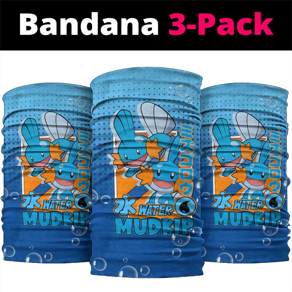 Mudkip from Poké Neck Gaiter with Water Type Ability and Playful Pose Design - The Mazicc