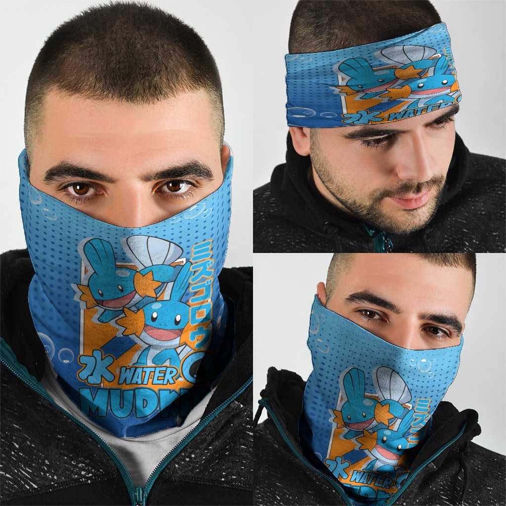 Mudkip from Poké Neck Gaiter with Water Type Ability and Playful Pose Design - The Mazicc