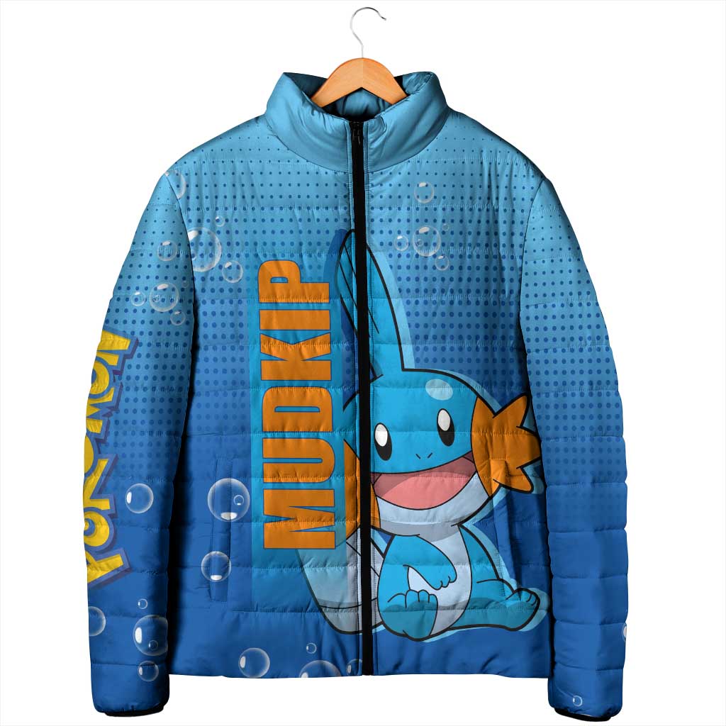 Mudkip from Poké Padded Jacket with Water Type Ability and Playful Pose Design - The Mazicc