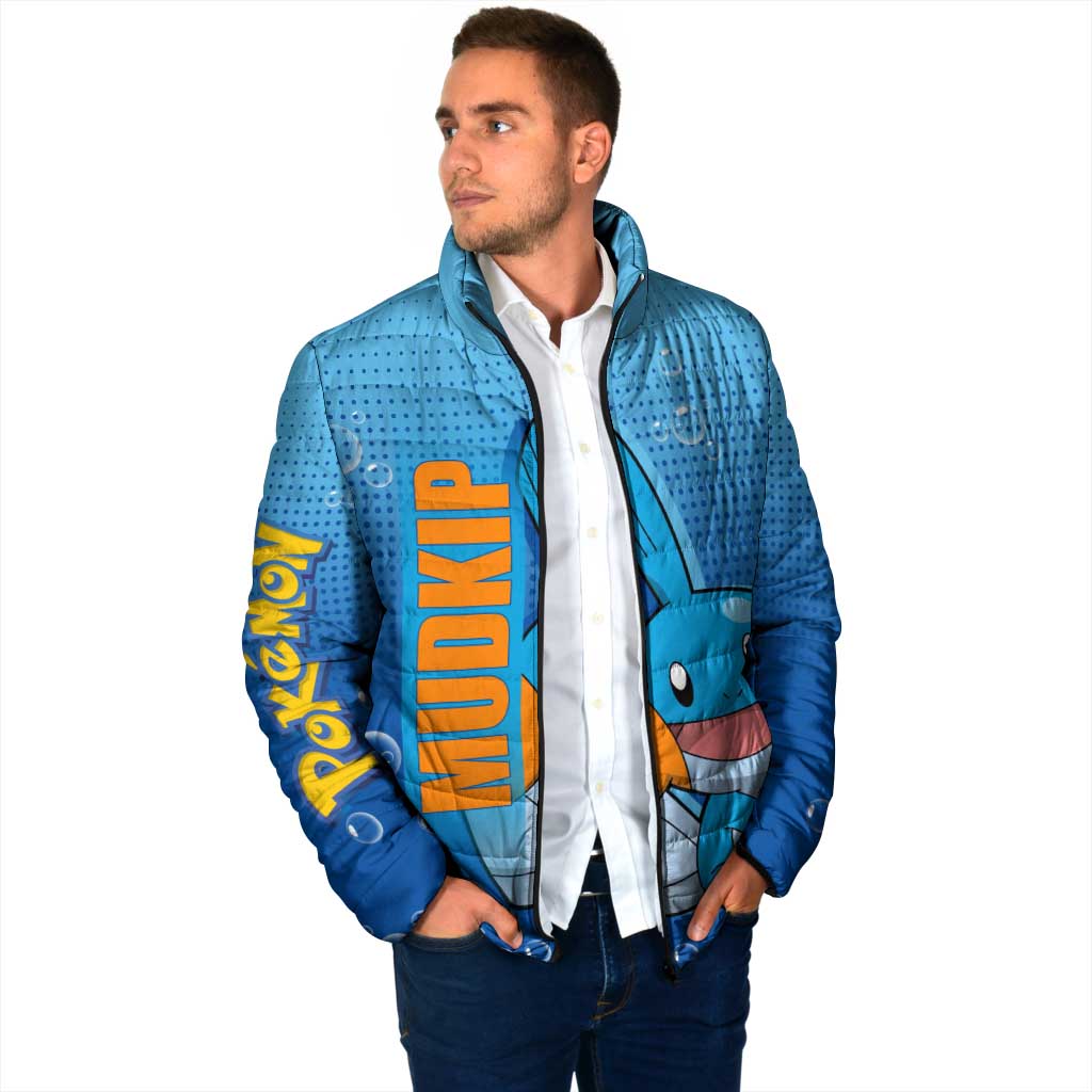 Mudkip from Poké Padded Jacket with Water Type Ability and Playful Pose Design - The Mazicc