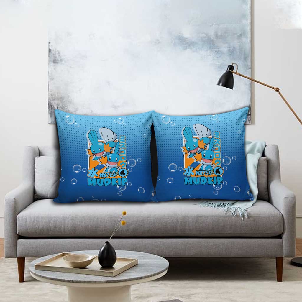 Mudkip from Poké Pillow Cover with Water Type Ability and Playful Pose Design - The Mazicc