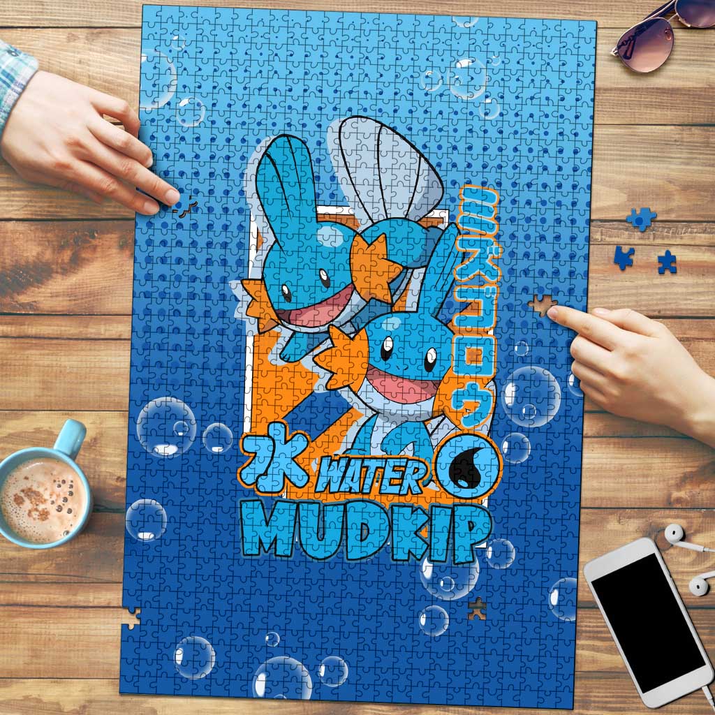 Mudkip from Poké Puzzle with Water Type Ability and Playful Pose Design - The Mazicc