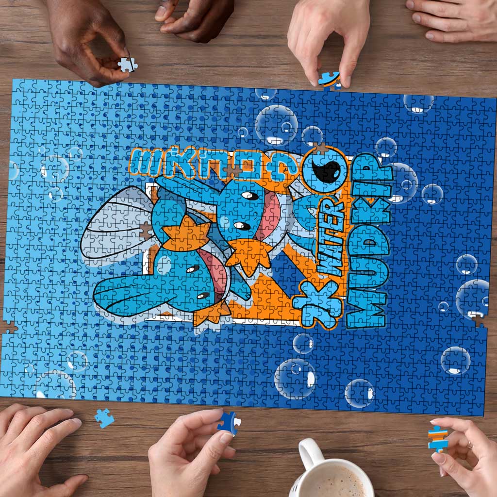 Mudkip from Poké Puzzle with Water Type Ability and Playful Pose Design - The Mazicc