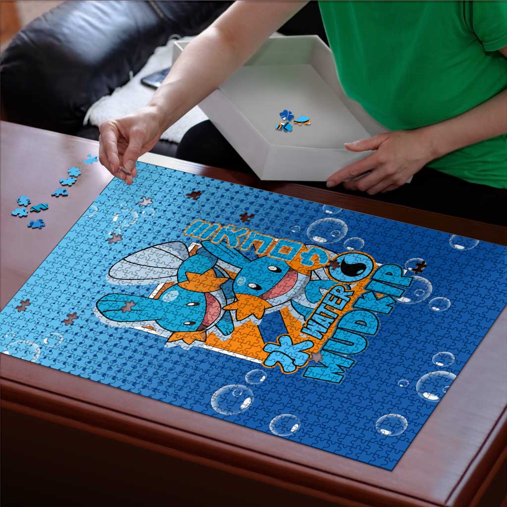 Mudkip from Poké Puzzle with Water Type Ability and Playful Pose Design - The Mazicc