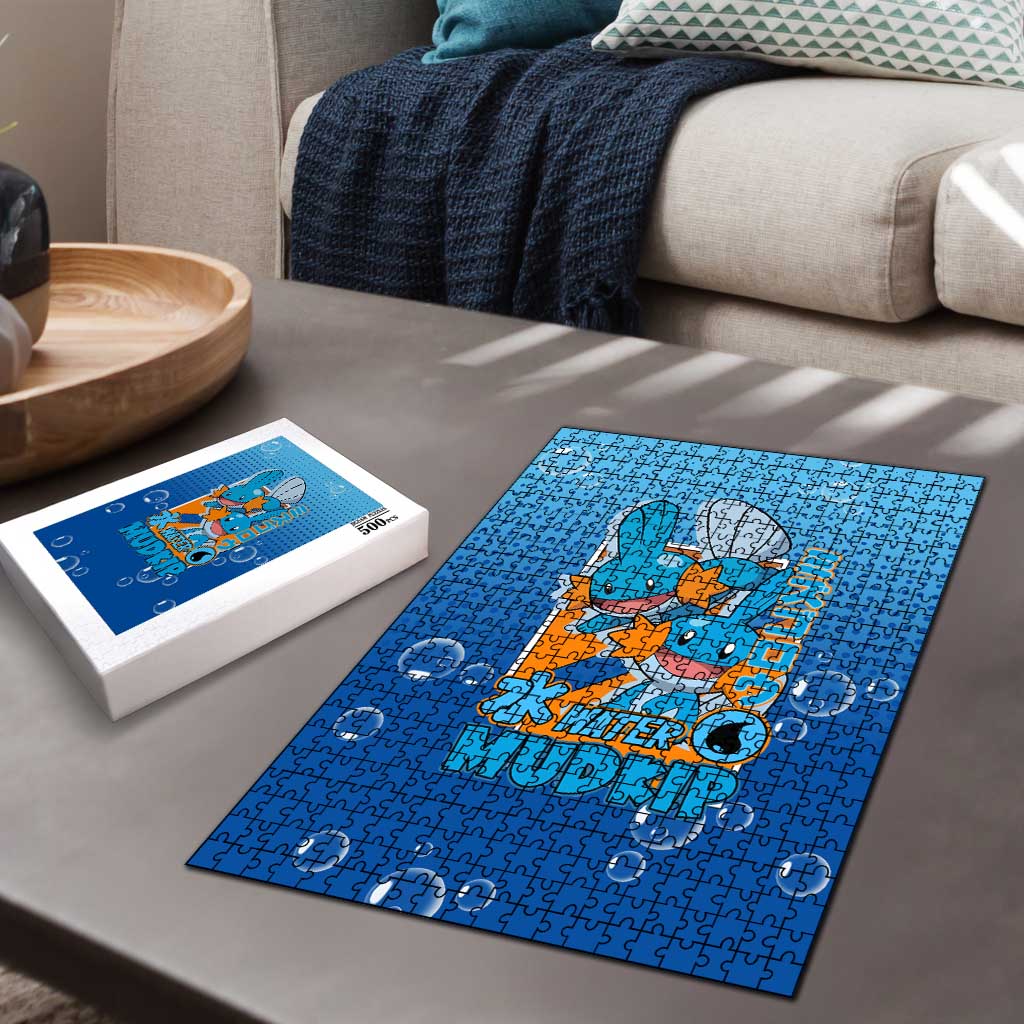 Mudkip from Poké Puzzle with Water Type Ability and Playful Pose Design - The Mazicc