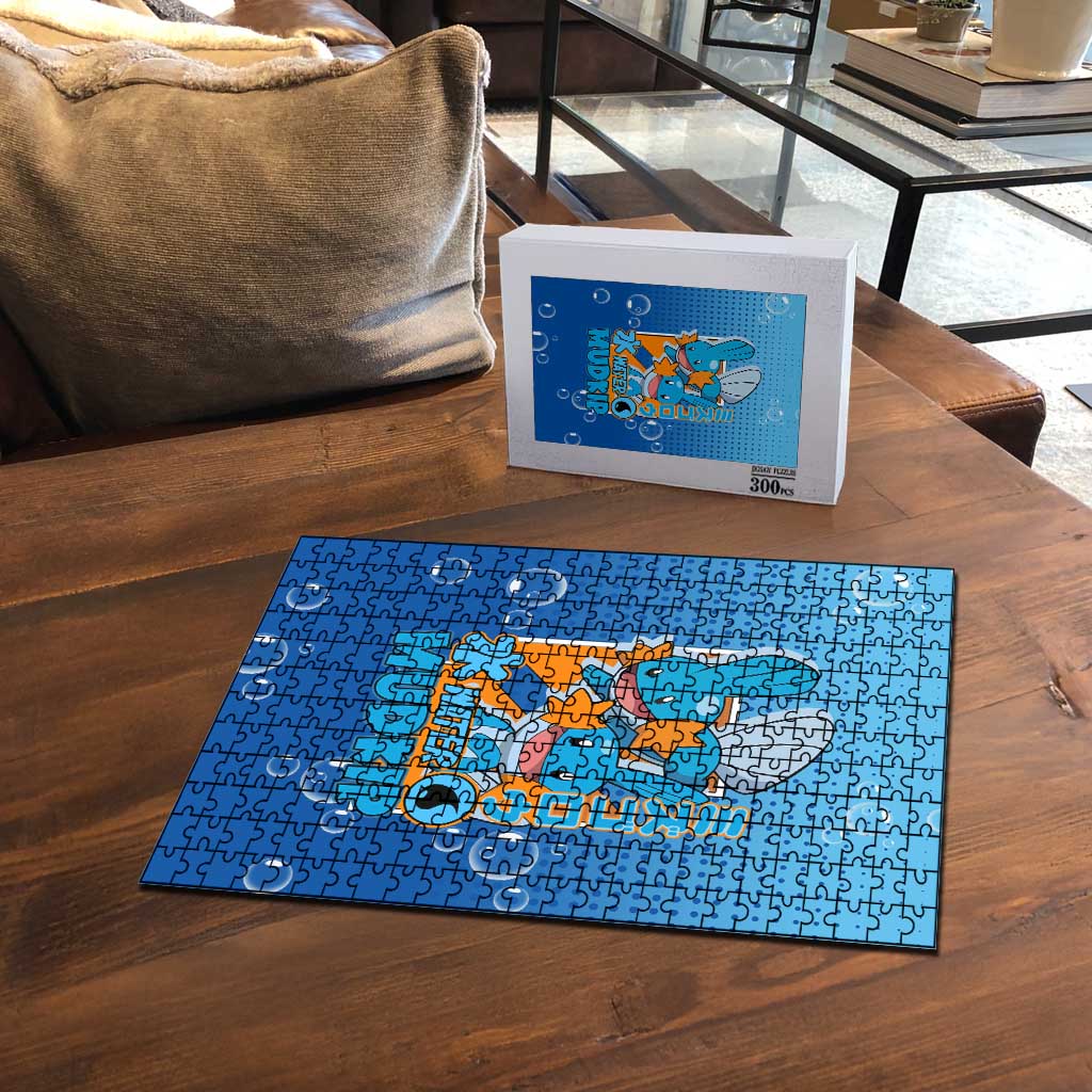 Mudkip from Poké Puzzle with Water Type Ability and Playful Pose Design - The Mazicc