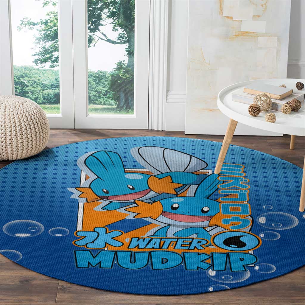 Mudkip from Poké Round Carpet with Water Type Ability and Playful Pose Design - The Mazicc