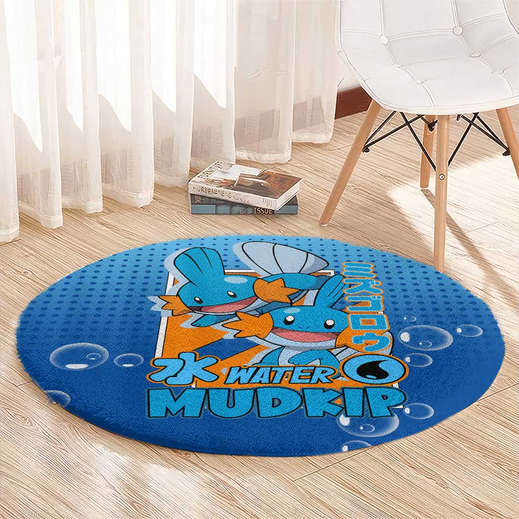 Mudkip from Poké Round Carpet with Water Type Ability and Playful Pose Design - The Mazicc