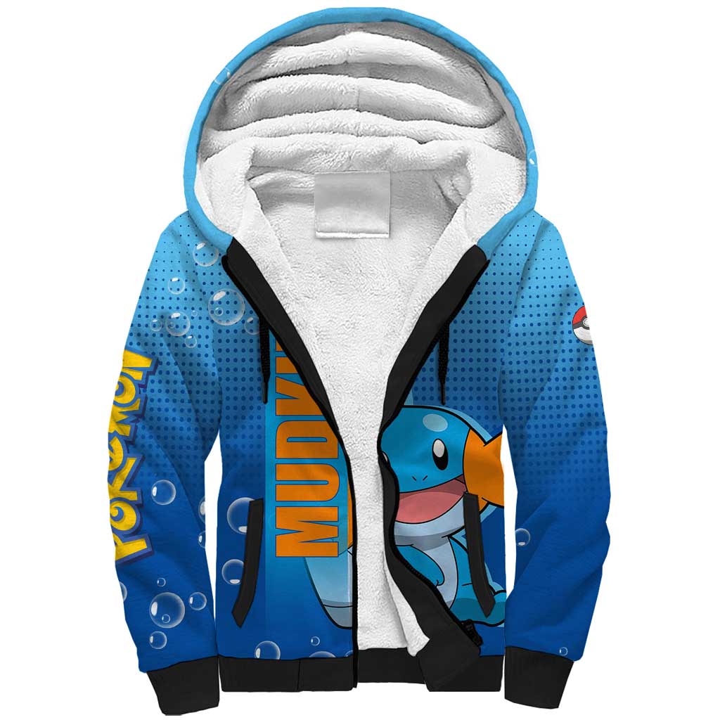 Mudkip from Poké Sherpa Hoodie with Water Type Ability and Playful Pose Design - The Mazicc