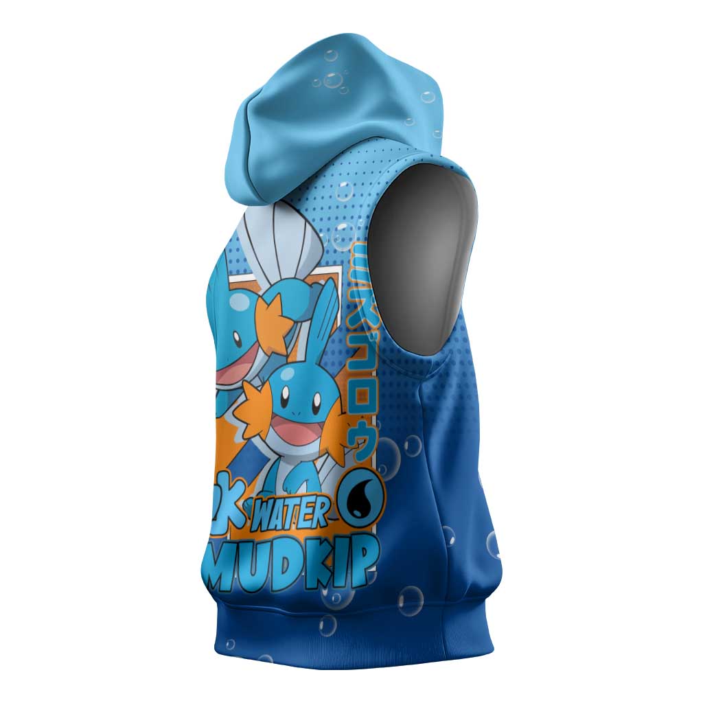 Mudkip from Poké Sleeveless Hoodie with Water Type Ability and Playful Pose Design - The Mazicc