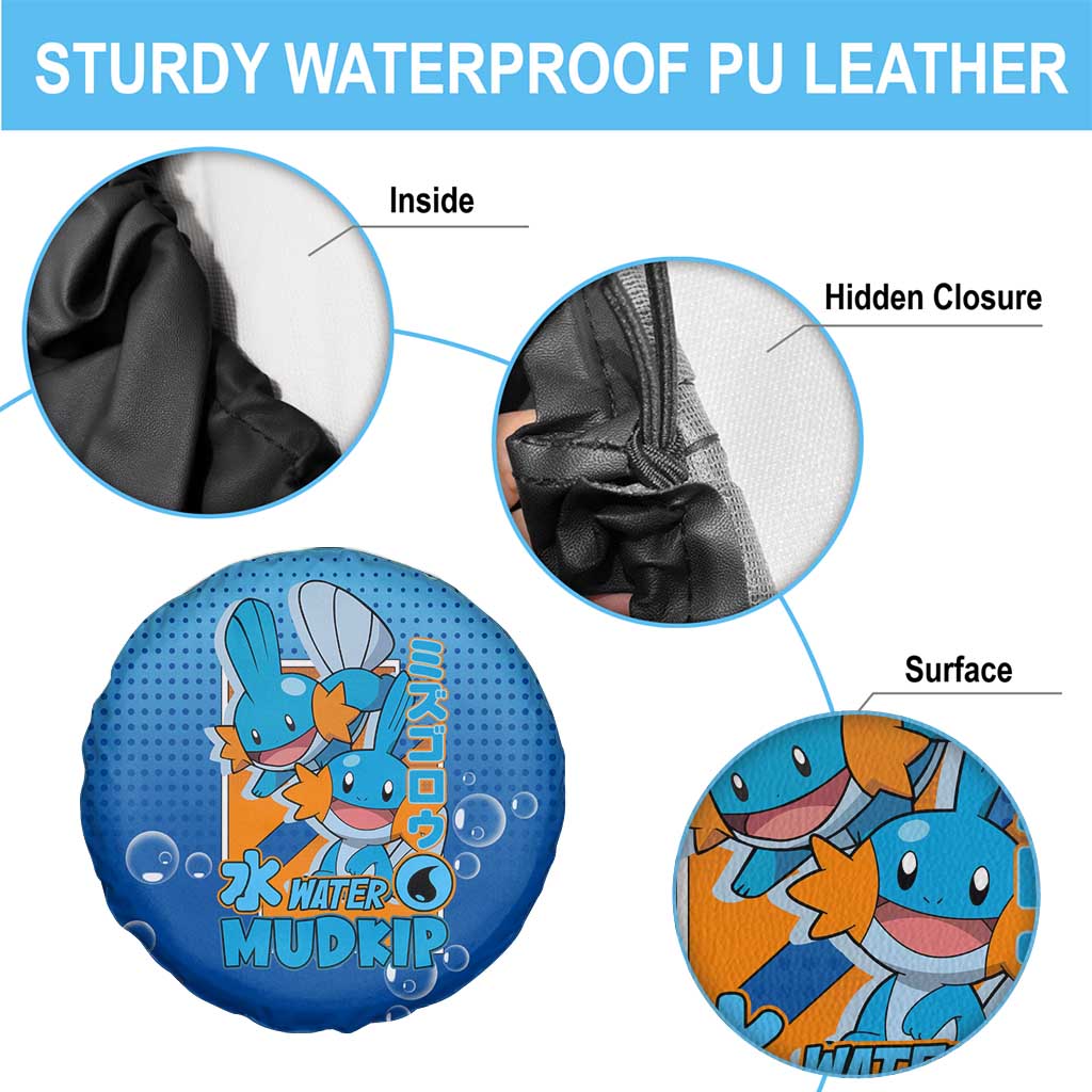 Mudkip from Poké Spare Tire Cover with Water Type Ability and Playful Pose Design - The Mazicc