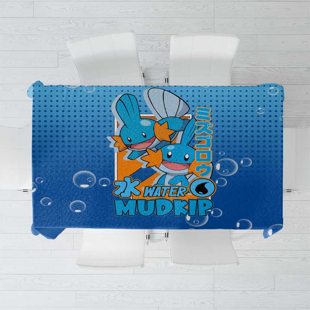 Mudkip from Poké Tablecloth with Water Type Ability and Playful Pose Design - The Mazicc