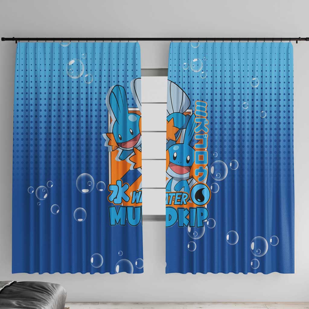 Mudkip from Poké Window Curtain with Water Type Ability and Playful Pose Design - The Mazicc