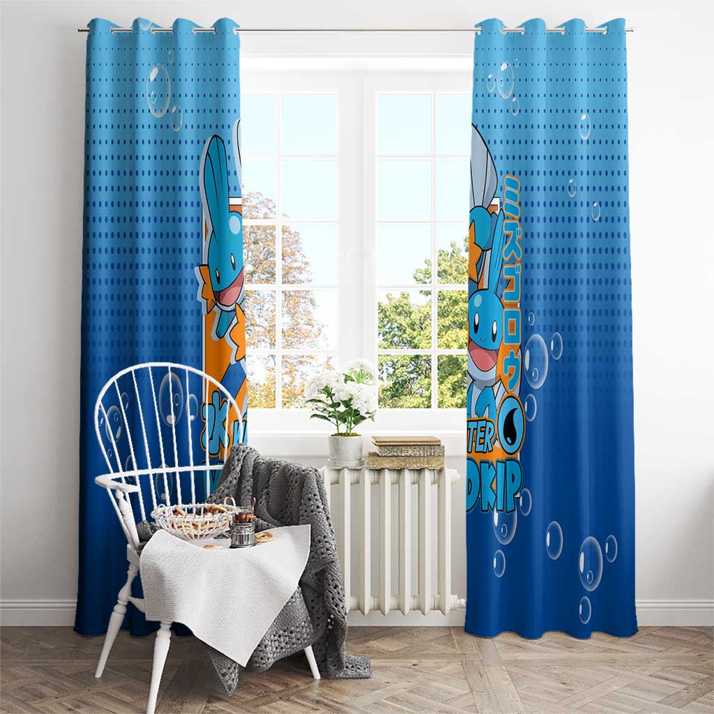 Mudkip from Poké Window Curtain with Water Type Ability and Playful Pose Design - The Mazicc