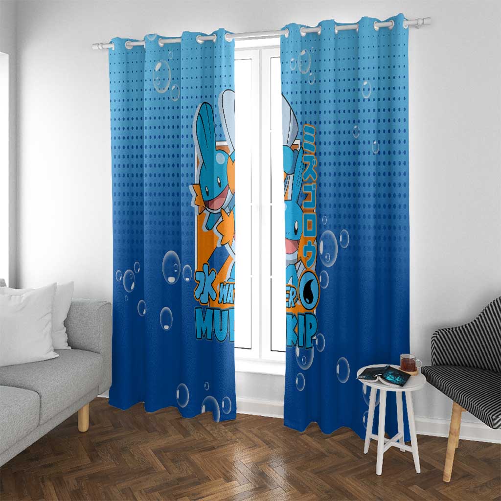 Mudkip from Poké Window Curtain with Water Type Ability and Playful Pose Design - The Mazicc