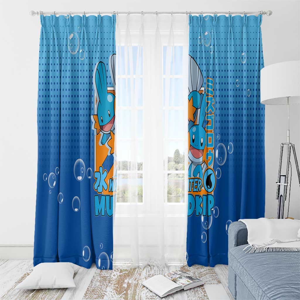 Mudkip from Poké Window Curtain with Water Type Ability and Playful Pose Design - The Mazicc