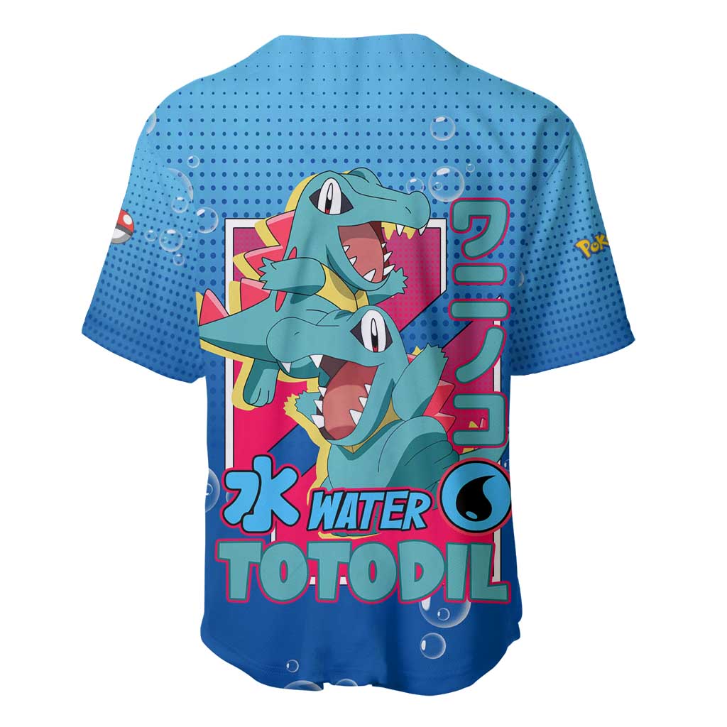 Totodile from Poké Baseball Jersey with Water Type Power and Playful Pose Design - The Mazicc