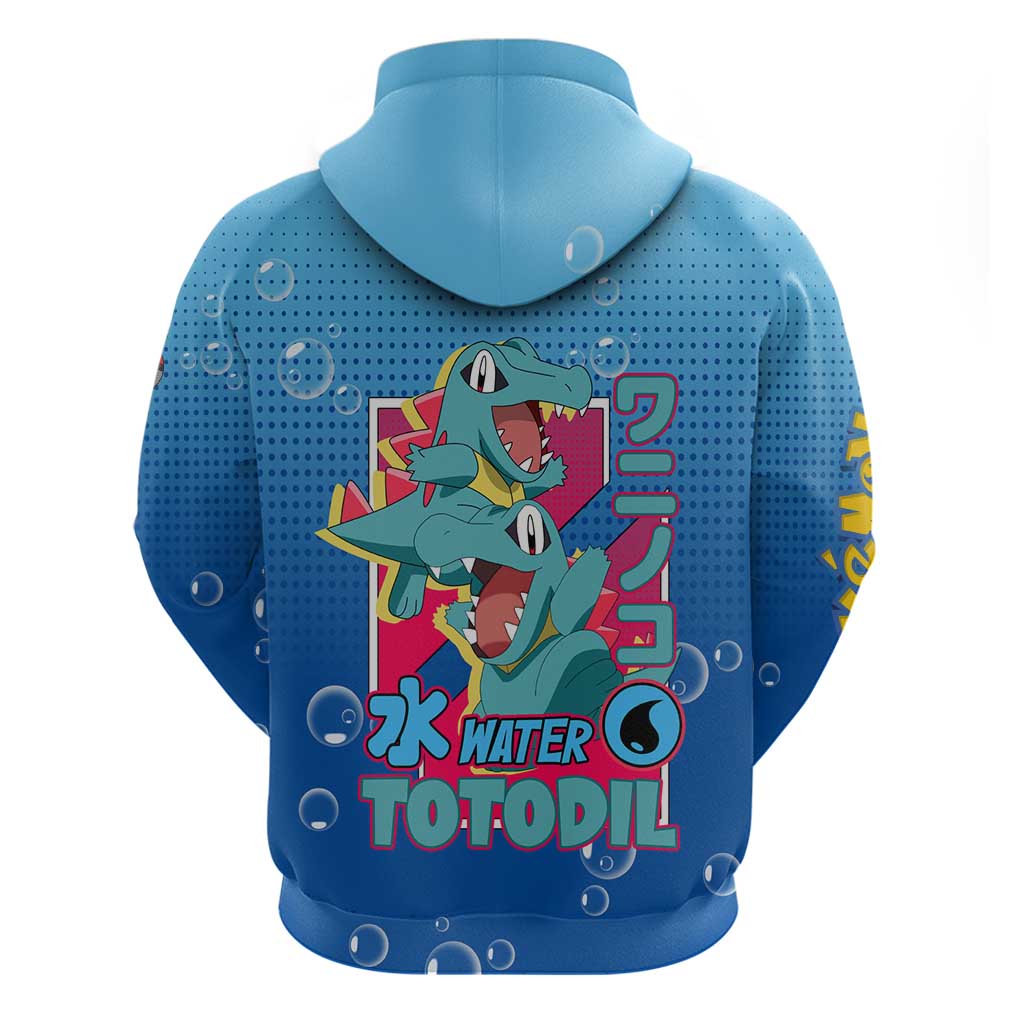 Totodile from Poké Hoodie with Water Type Power and Playful Pose Design - The Mazicc