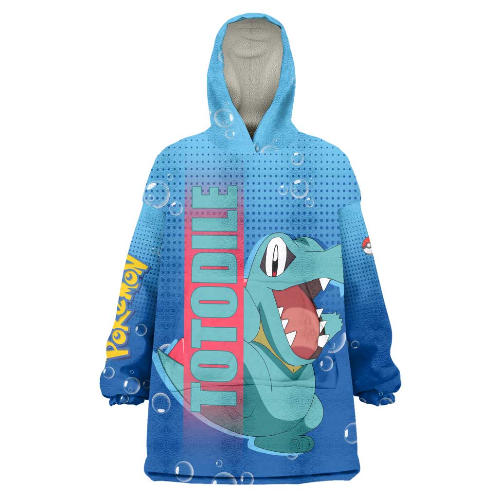 Totodile from Poké Wearable Blanket Hoodie with Water Type Power and Playful Pose Design - The Mazicc