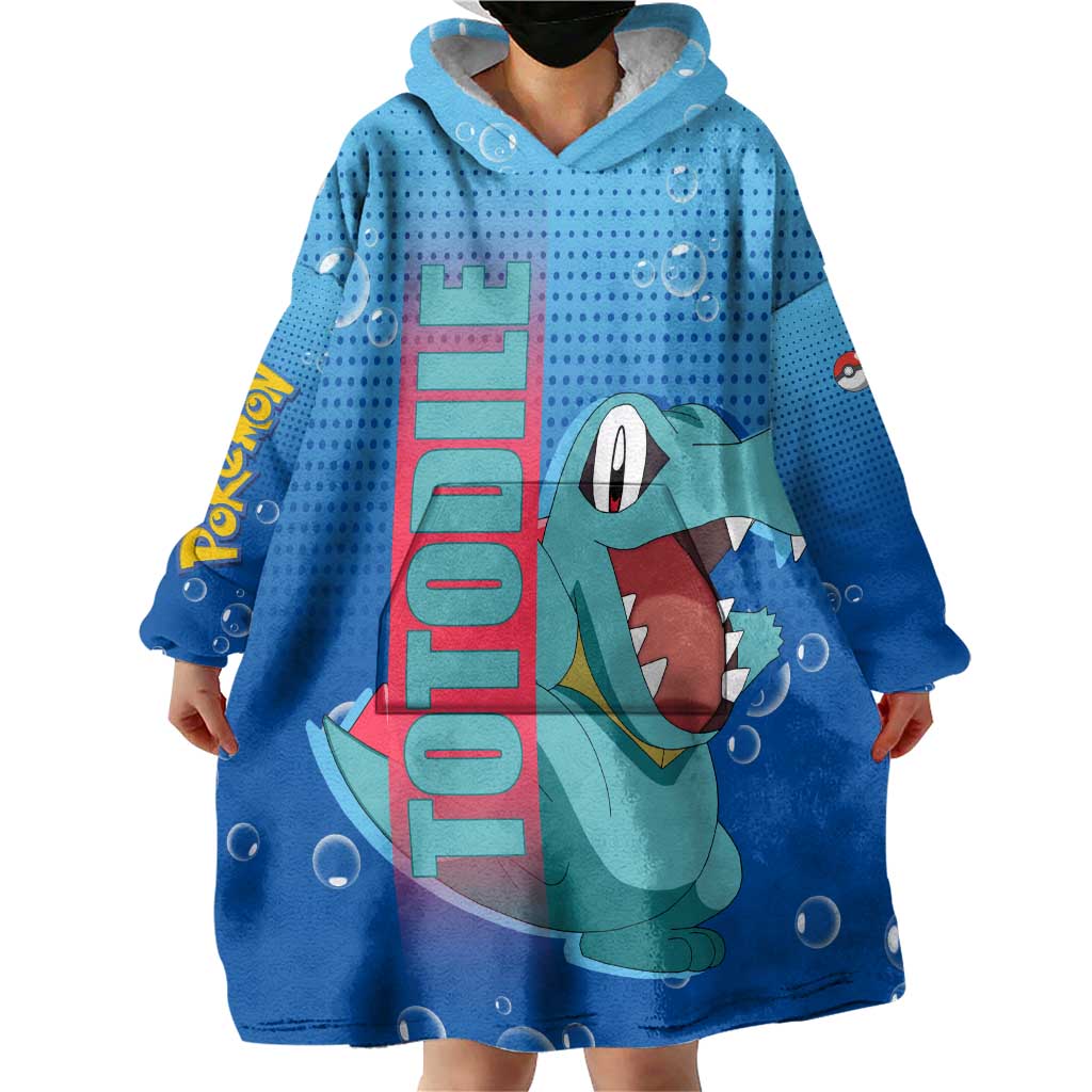 Totodile from Poké Wearable Blanket Hoodie with Water Type Power and Playful Pose Design - The Mazicc
