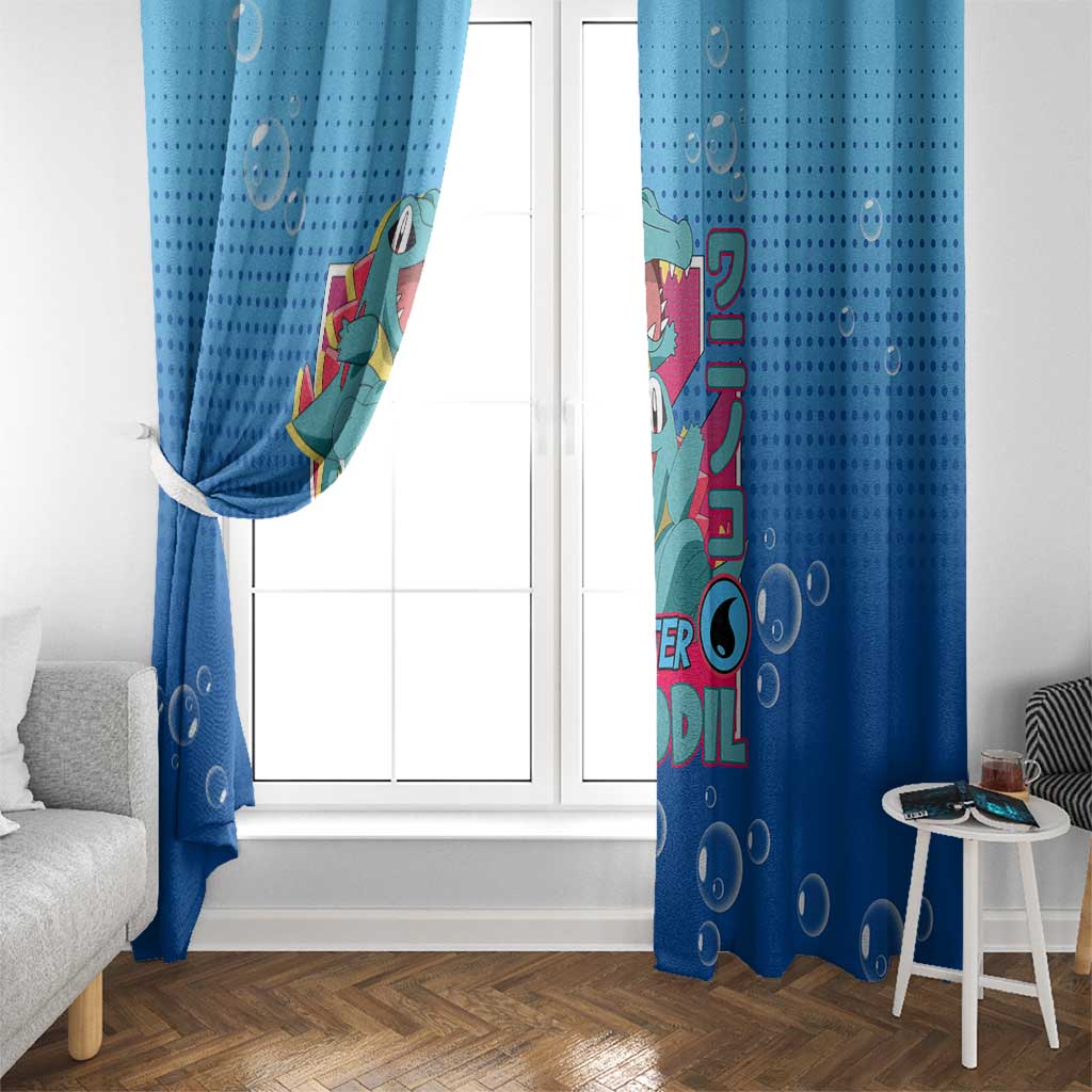 Totodile from Poké Window Curtain with Water Type Power and Playful Pose Design - The Mazicc