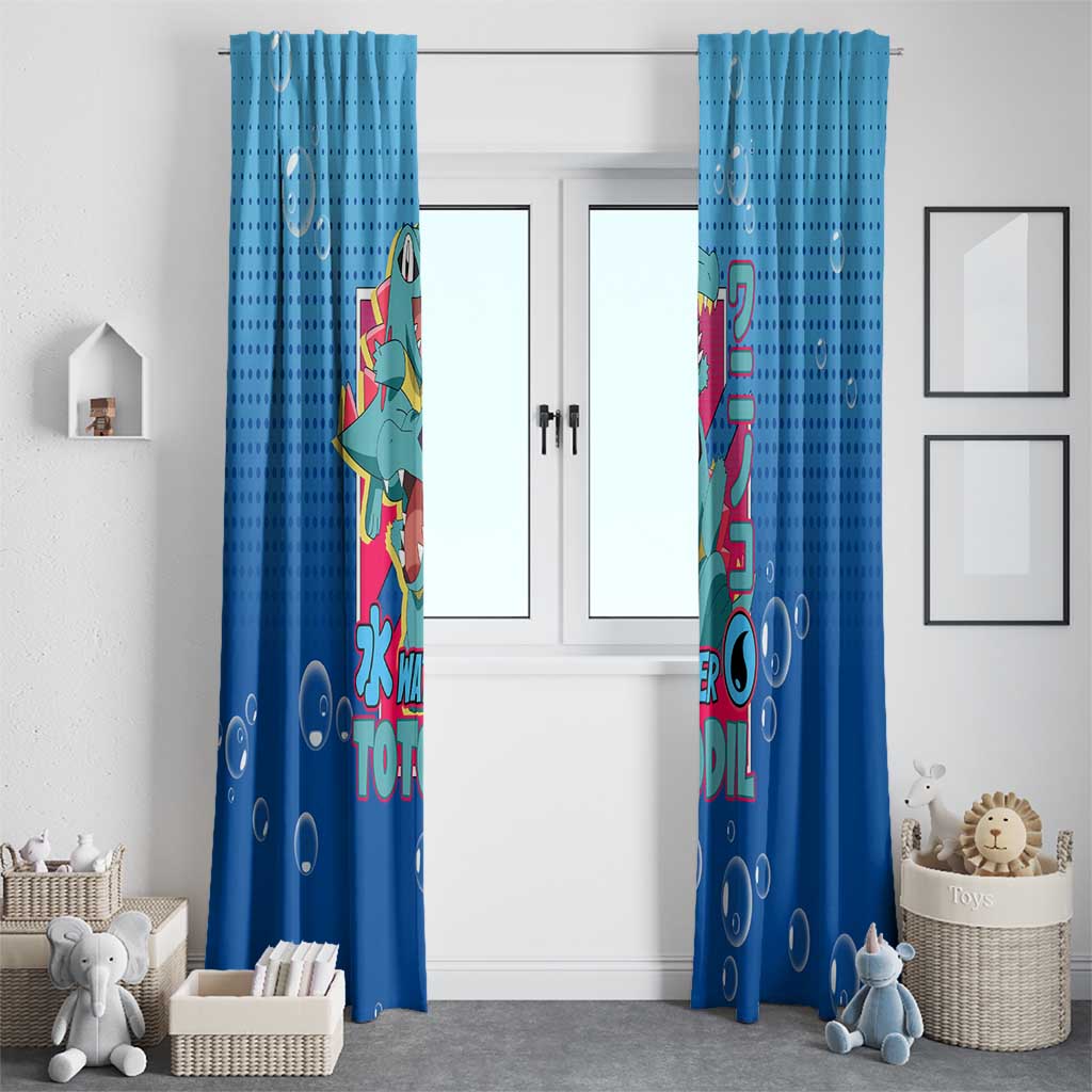Totodile from Poké Window Curtain with Water Type Power and Playful Pose Design - The Mazicc