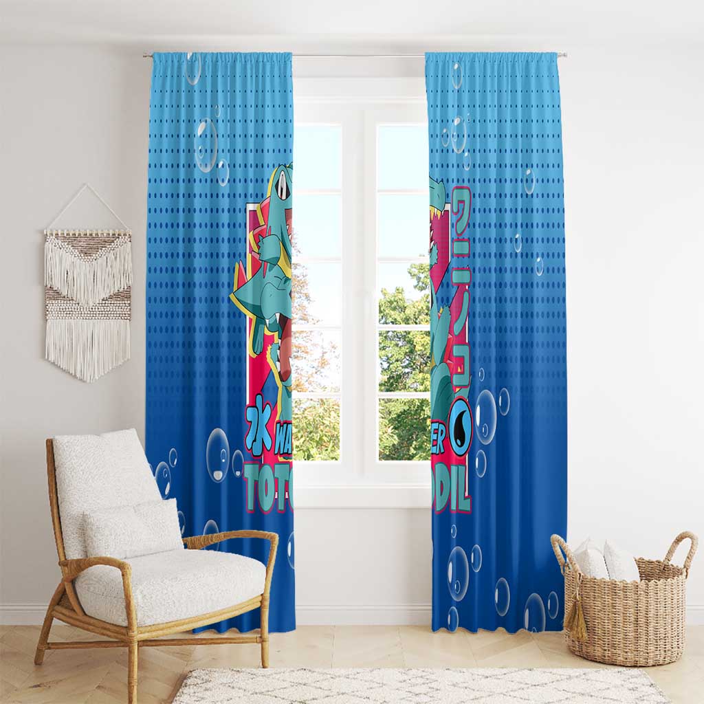 Totodile from Poké Window Curtain with Water Type Power and Playful Pose Design - The Mazicc