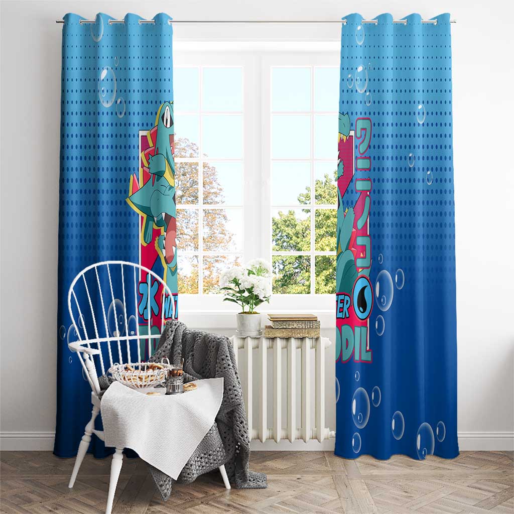 Totodile from Poké Window Curtain with Water Type Power and Playful Pose Design - The Mazicc