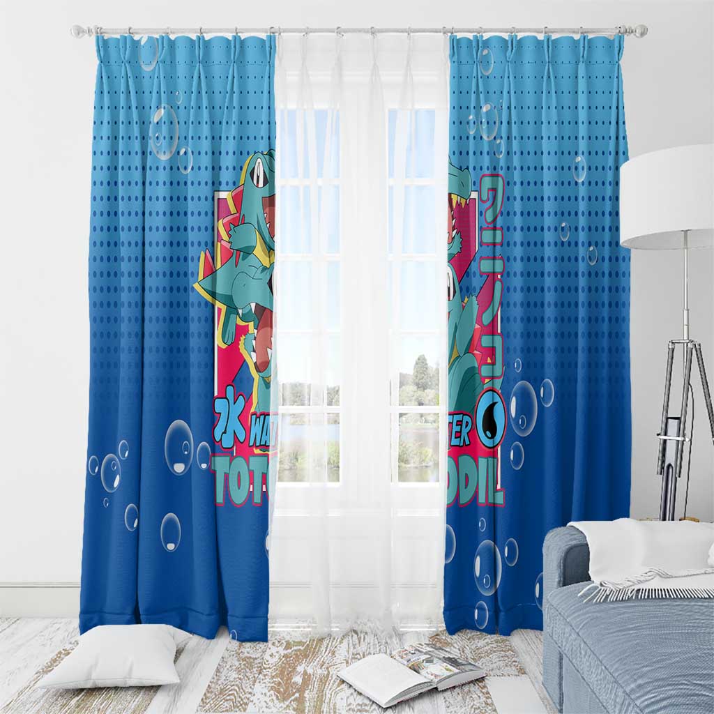Totodile from Poké Window Curtain with Water Type Power and Playful Pose Design - The Mazicc