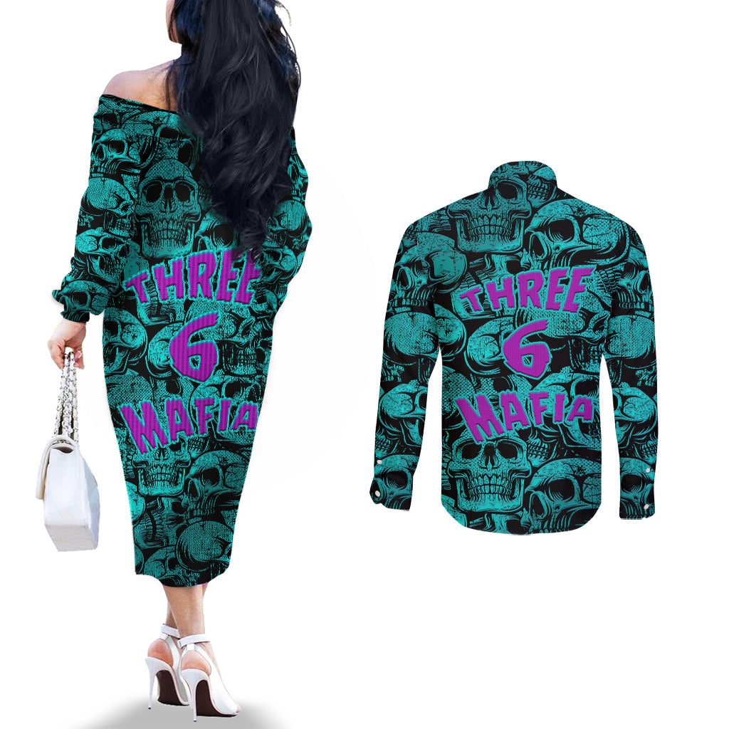 three-6-mafia-skull-couples-matching-off-the-shoulder-long-sleeve-dress-and-long-sleeve-button-shirts-three-6-mafia