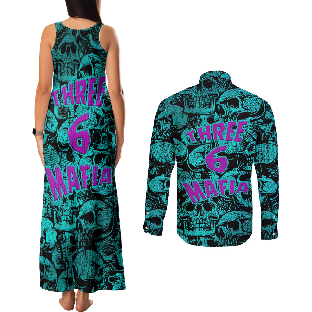 three-6-mafia-skull-couples-matching-tank-maxi-dress-and-long-sleeve-button-shirts-three-6-mafia