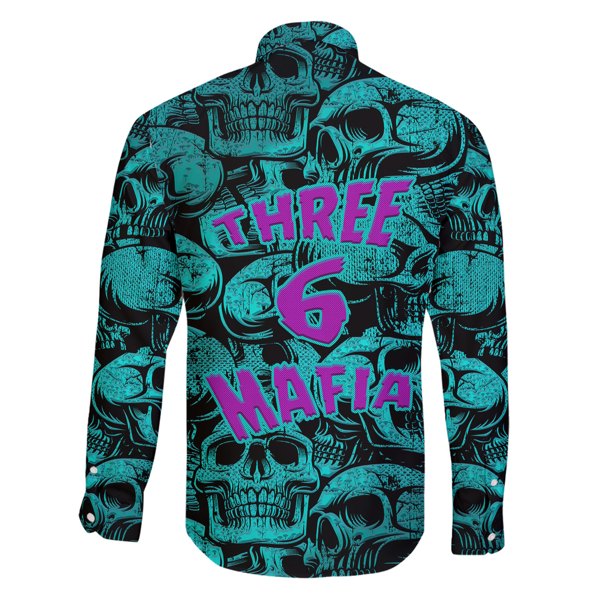 three-6-mafia-skull-family-matching-short-sleeve-bodycon-dress-and-hawaiian-shirt-three-6-mafia